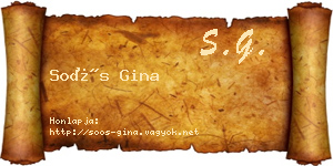 Soós Gina névjegykártya